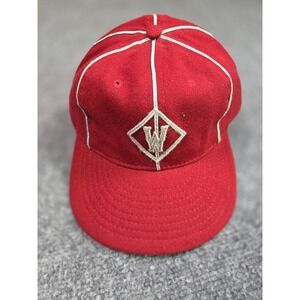 Ebbets Field Flannels Baseball Cap Mens 7 3/4 Winnipeg Maroons Red Wool Fitted